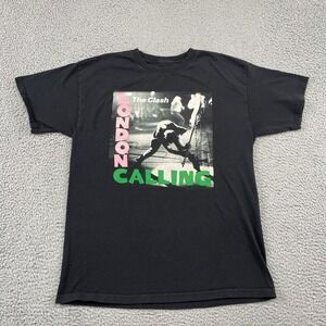 The Clash T-Shirt Mens M Black London Calling Graphic Band Tee Short Sleeve